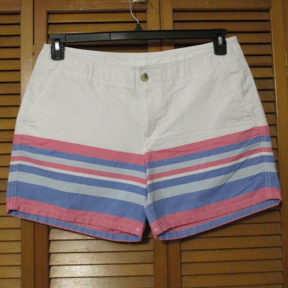 Columbia shorts PFG soft cotton shorts with pockets white, pink, blue size 14 - Picture 1 of 9